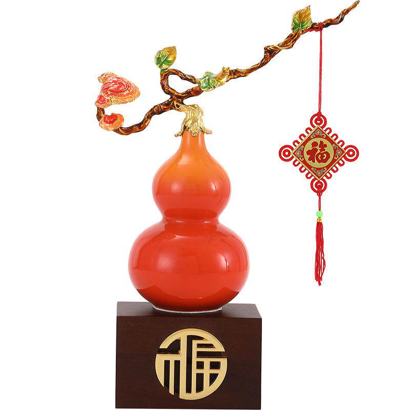 迎客松创意葫芦摆件电视柜酒柜办公室福禄招财工艺品装饰乔迁送礼
