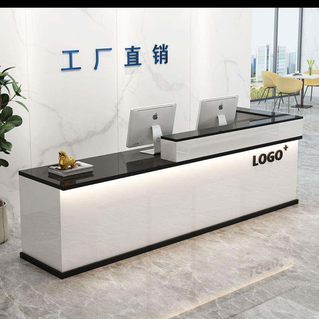 收银台吧台新中式公司前台桌柜台服装店美容院简约现代接待台收纳