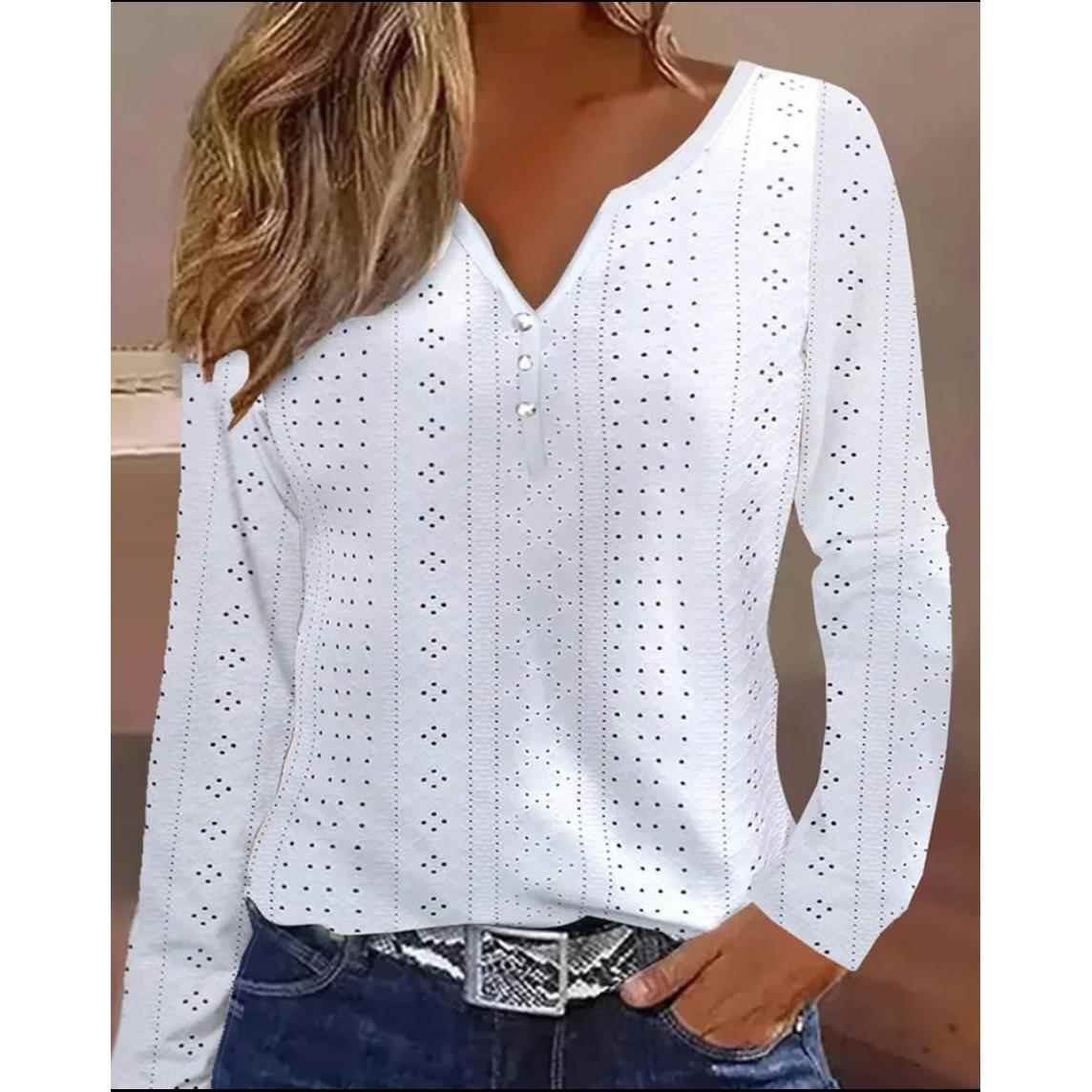blue female -shirt new eyelet blouses hollow autumn loose