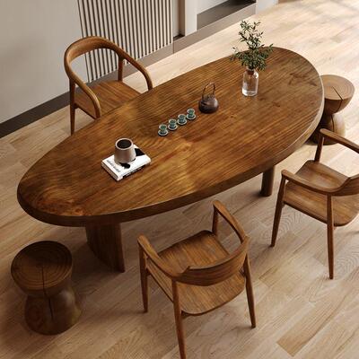 客实木弧客形茶茶桌椅MRU组合茶台厅家用茶几阳台办公室会原木泡