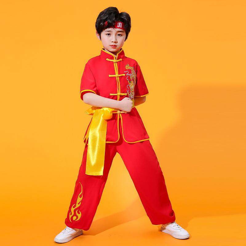 新款新款儿童武术极练功练演少儿功夫训服中国风出服男女童太表演