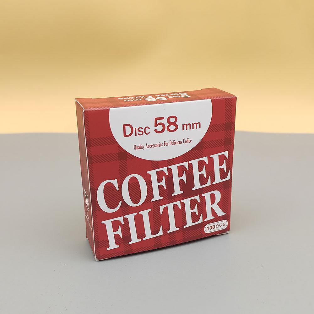 新款包邮二送一圆形滤纸意式咖啡机粉碗专用咖啡滤纸48mm50mm58mm