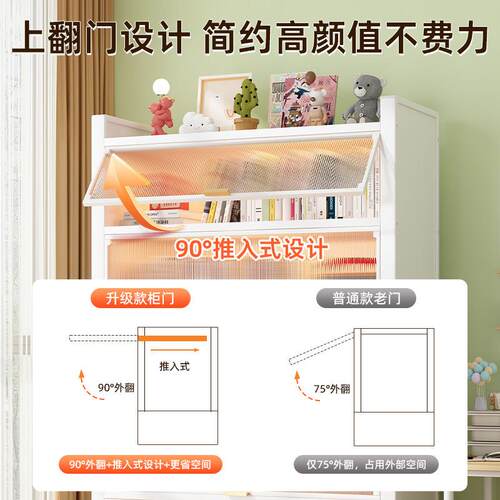 家用钢制防尘置物收纳柜带门儿童衣柜卧室阳台客厅多层落地储物柜