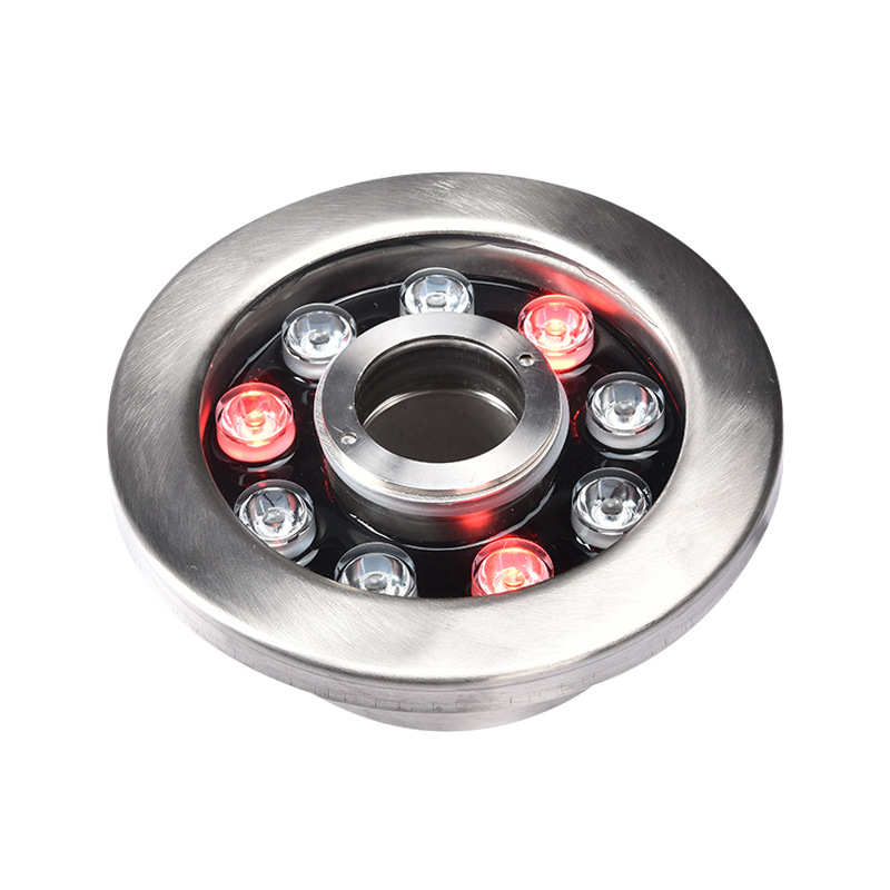 LED不锈钢户外喷泉灯涌泉灯防水中孔环形景观水池灯RGB遥控七彩灯