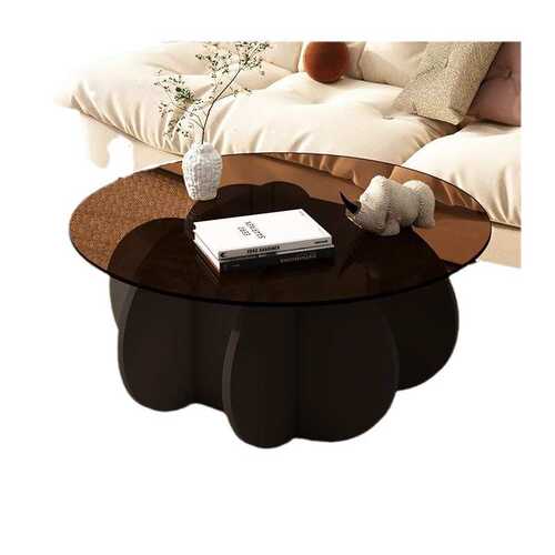 玻璃茶几轻奢现代茶几客厅家用小户型圆形网红ins阳台桌子极简