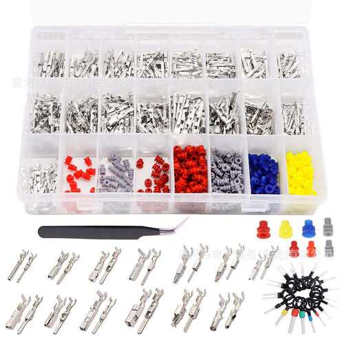 跨境700PCS 铜公母接插件汽车电线连接器插针压接端子1-3.5mm