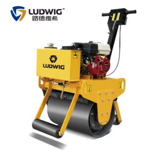 单轮压路机双向液压行走路面小型压路机gx160汽油机 600A手扶式