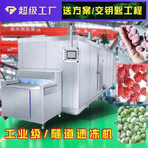 全自动海鲜低温冷冻设备大型食品速冻设备隧道式预冷速冻机