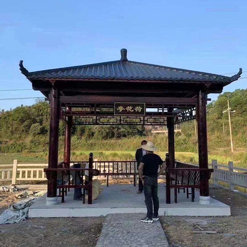 常规亭中式古建凉亭户外别墅防腐木四角六角八角亭