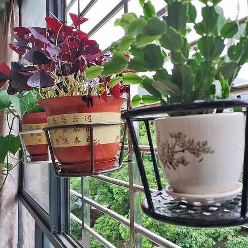 Iron art railings, balcony flower racks, hanging flower pots