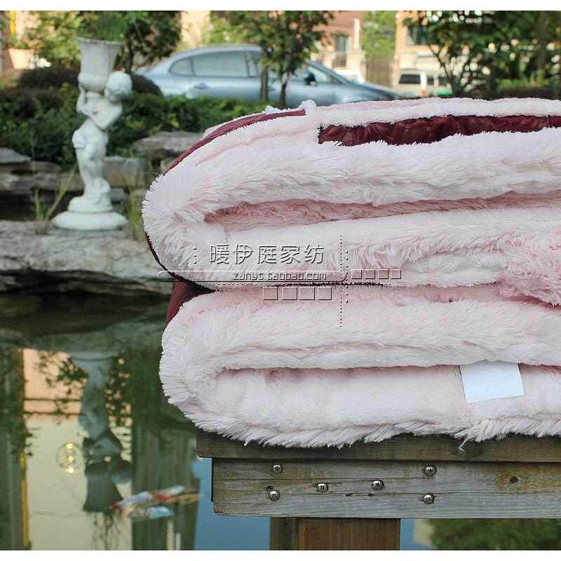 秋冬丝绒海送礼双层双人结天加厚欣婚庆1vpr舍尔毯子盖拉保暖毛毯