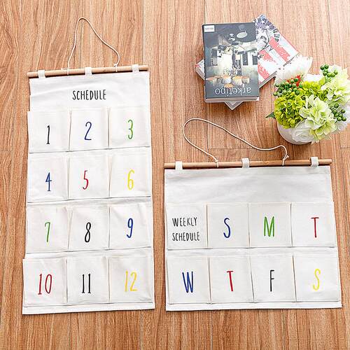 Multi-layer fabric cotton and linen storage bag, suitable fo