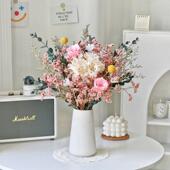 永生玫瑰尤加利叶干 饰卧室摆件 干燥花花束真花绣球水晶草家居装