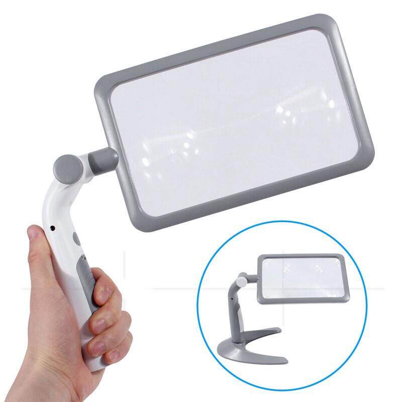 插电台式放大镜手持高清多功能冷暖灯老人维修方形大镜片阅读看书