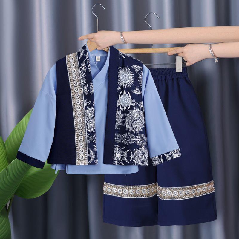 儿童少数民族广西三月三壮族傣族异域风男女汉服唐装春秋演出服装