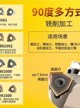 MFWN90度快进给杆铣刀盘W47494NMU08608刀片T127.096立铣刀刀盘