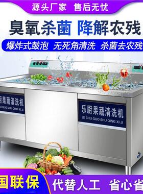 全自动多功能洗菜机商用饭店涡流气泡臭氧水果蔬菜解冻清洗小龙虾
