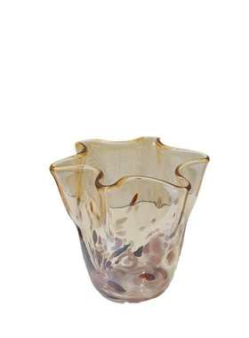 秋冬新款轻奢金属风花瓶金色花瓶果盘手工高档复古客厅电视柜装饰