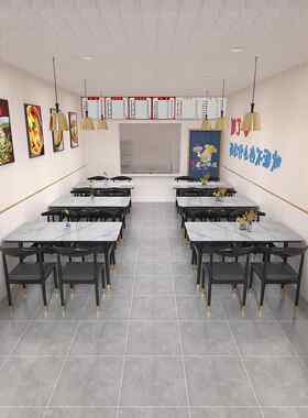 桌子餐饮商用奶茶快餐早餐小吃店专用桌椅座椅长方形一桌四椅组合