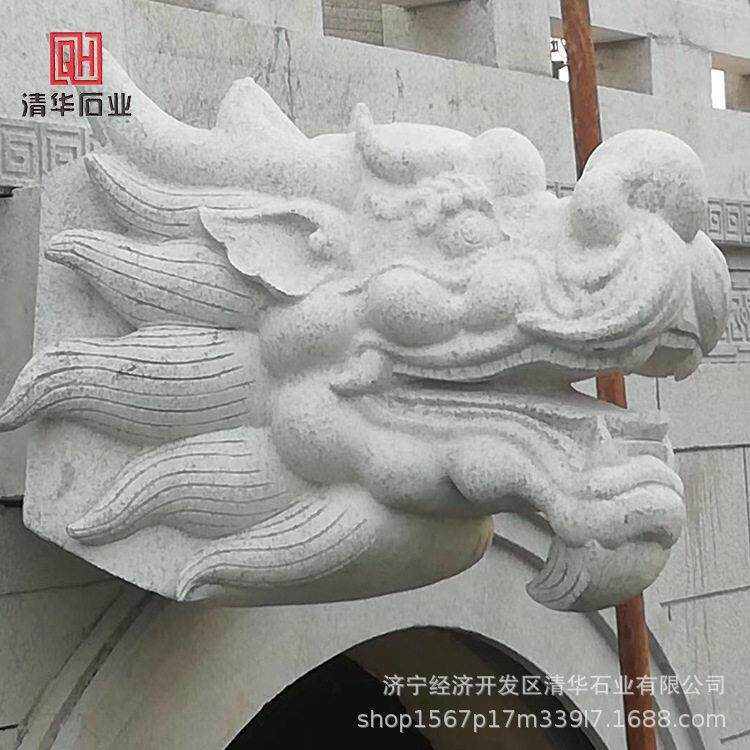 厂家石雕龙雕塑 汉白玉吐水龙户外景观园林动物雕塑 喷水龙头