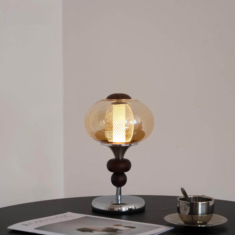 中古实木宫廷台灯可充电触摸开关书房卧室床头灯装饰氛围感小夜灯