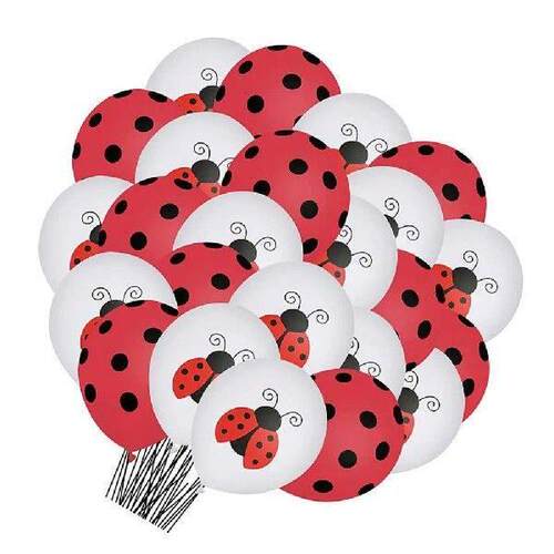 48pcs 12inch Birthday Party Ladybug Balloon Ladybug Party