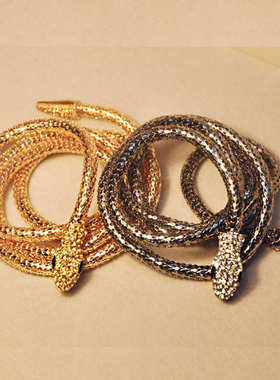 外贸项饰欧美蛇形腰链合金镶钻蛇形项链速卖通锁骨链饰品批发