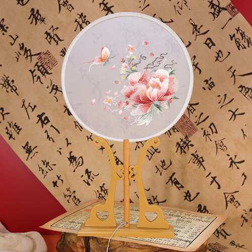 刺绣扇子古风绣花团扇古风汉服扇古典扇舞蹈扇团扇旗袍扇古典圆扇