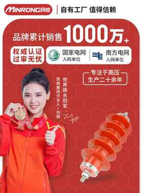 民熔HY5WS-17一体式户外无间隙10kv氧化锌避雷器覆合配电型避雷器