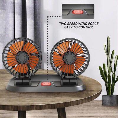 Adjustable Dual Head Car Cooling Fan 2 Speeds Car Fan