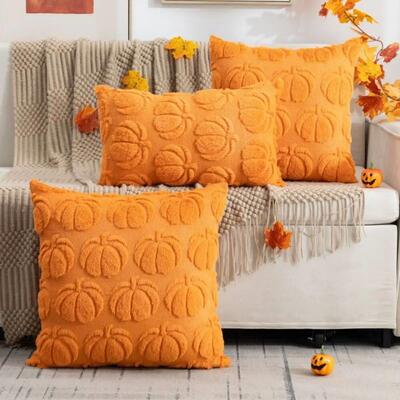 Pumpkin Pattern Throw Pillow Covers Fall Halloween Decorativ