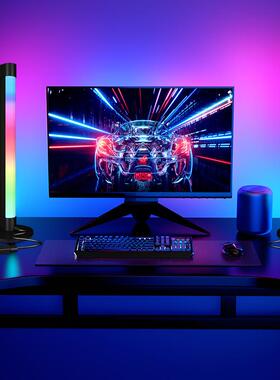 跨境新款RGB幻彩电视背景音乐拾音灯电脑桌面床头氛围律动幻彩灯