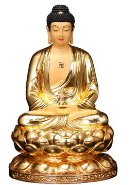 台湾纯铜贴金阿弥陀佛药师佛佛像释迦牟尼佛如来佛三宝佛娑婆三圣