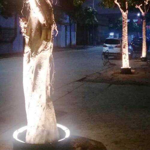 直销LED抱树灯单色抱柱灯七彩外控DC24V防水投射灯环形亮化照树灯
