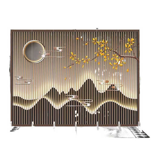 新中式屏风隔断客厅遮挡办公室可移动折叠现代酒店房间帘饭店包间