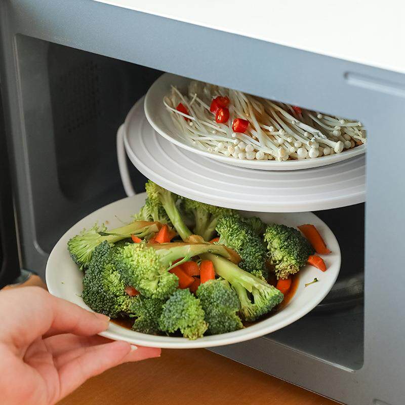 微波炉内饭菜加热分层蒸架托盘双层隔热盘置物架厨房多功能蒸格屉