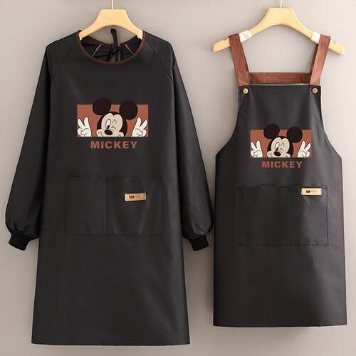 Waterproof and Oil-Resistant Apron with Cartoon Bear Design,