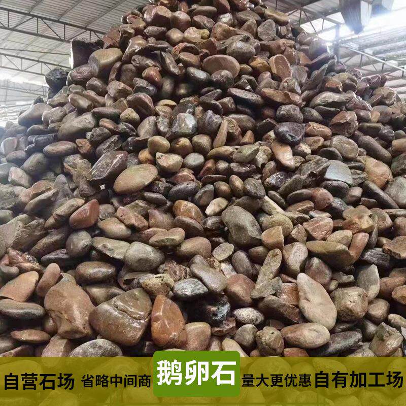 大量鹅卵石庭院鱼缸花园造景五彩色鹅软石头子雨花石原石天然