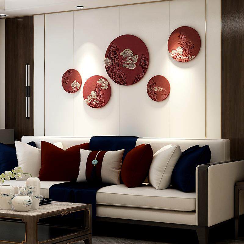 新中式客厅墙面装饰挂件电视沙发背景壁饰立体玄关中国风卧室挂饰