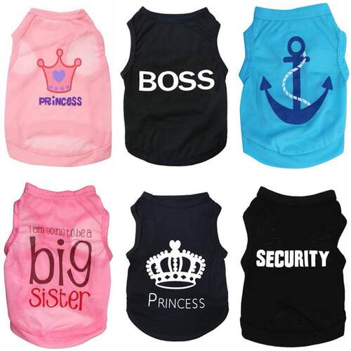 Cute Printed Summer Pets tshirt Puppy Dog Clothes Pet Cat Ve