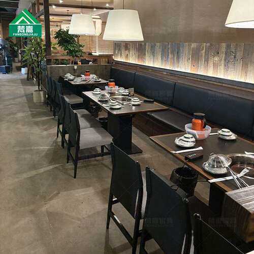 连锁火锅火锅桌店餐饮椅岩板肉烤店饭店电磁店炉餐桌桌主题餐厅卡