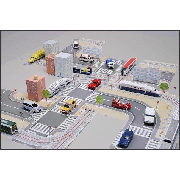 儿童手工作业 折纸DIY拼装立体3D纸质模型城市街道交通马路场景