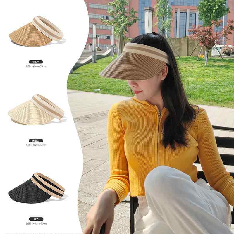 夏季成人太阳空顶帽防紫外线防晒遮阳大檐草帽百搭亲子帽时尚百搭