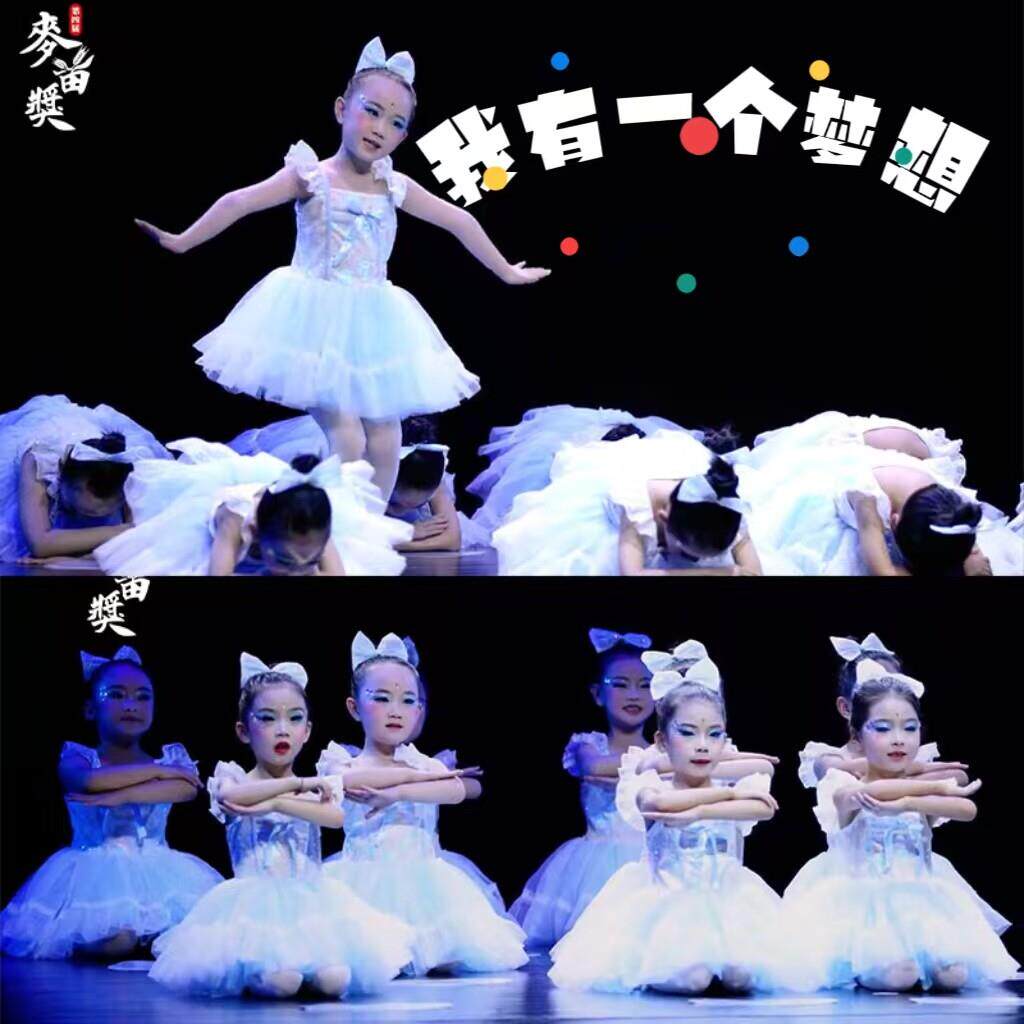 我有一个梦想儿童舞蹈演出服装幼儿园女童可爱公主裙蓬蓬表演纱裙