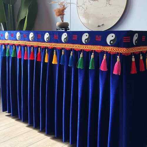 正品道长场太极八卦绣花刺绣金丝绒供桌八桌仙桌条桌桌布桌裙桌围