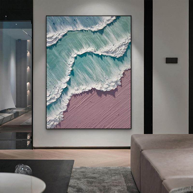 纯手绘油画丙烯砂岩肌理画抽象装饰画高档轻奢风简约酒店办公室