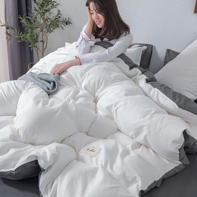 高档纯色四套18m被件套水5洗棉1.床单人学.生宿舍1.2米三件套床上