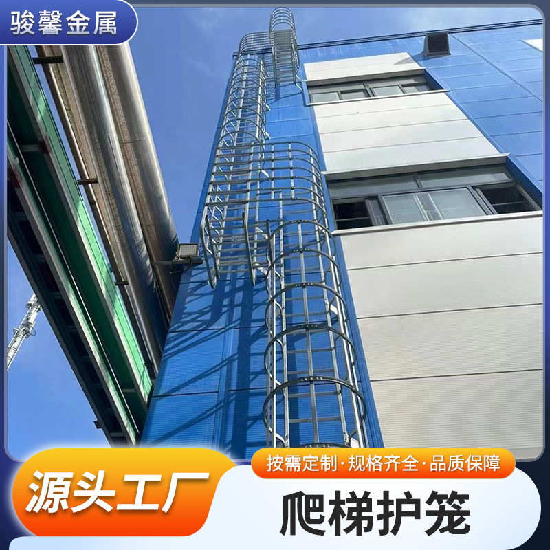 镀锌爬梯基坑笼钢加工笼安全梯地铁站爬梯 护厂家护图集笼爬梯