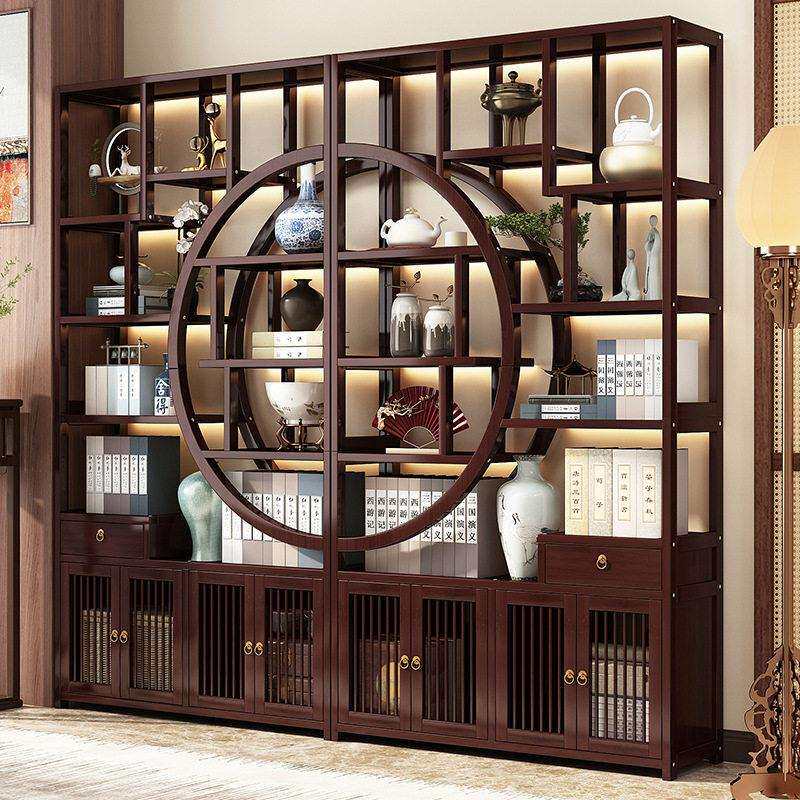 博古架中式茶具置物架客厅非实木多阁古董展示架端轻奢摆件架