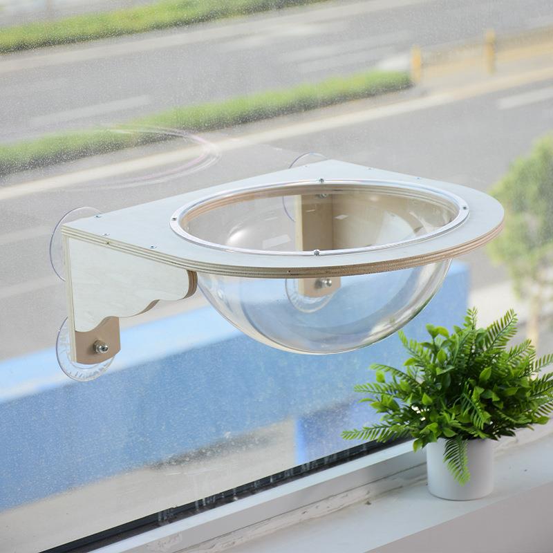 实木猫咪吊床猫窝宠物猫挂床悬挂吸盘太空舱diy阳台窗户透明猫架